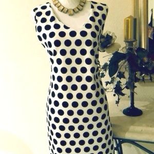 Navy Poker Dot w/Gold Chain Detail